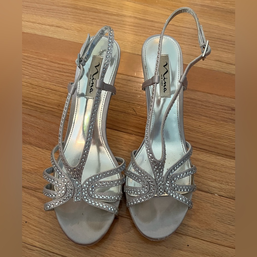 Nina Metallic Strappy Heels